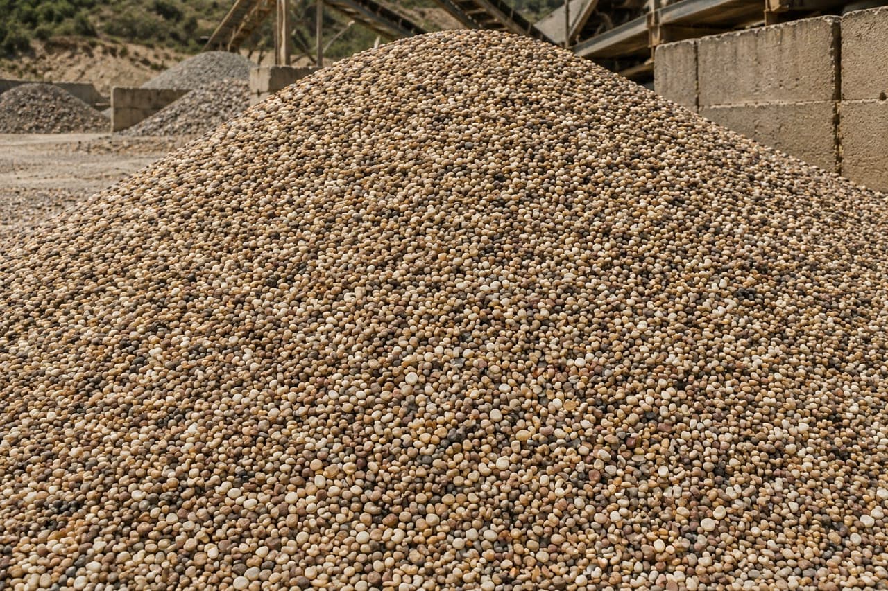 Pea Gravel — bulk aggregate material available for delivery